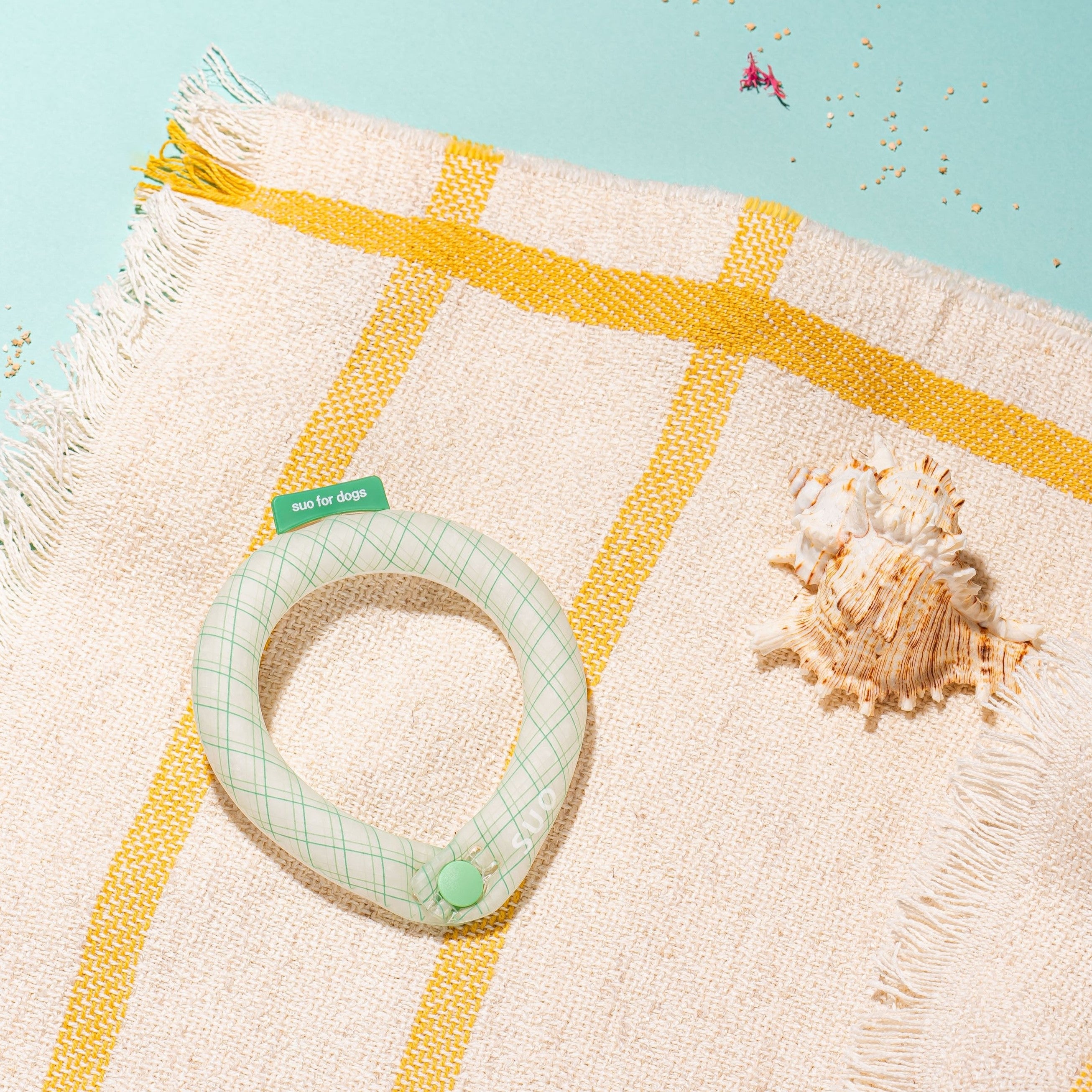 SUO RING for dogs 28°ICE グラデチェック ボタン付