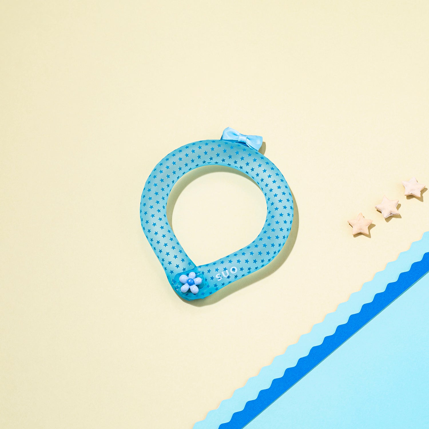 デコレ SUO RING for pets 18°ICE 星柄 ボタン付