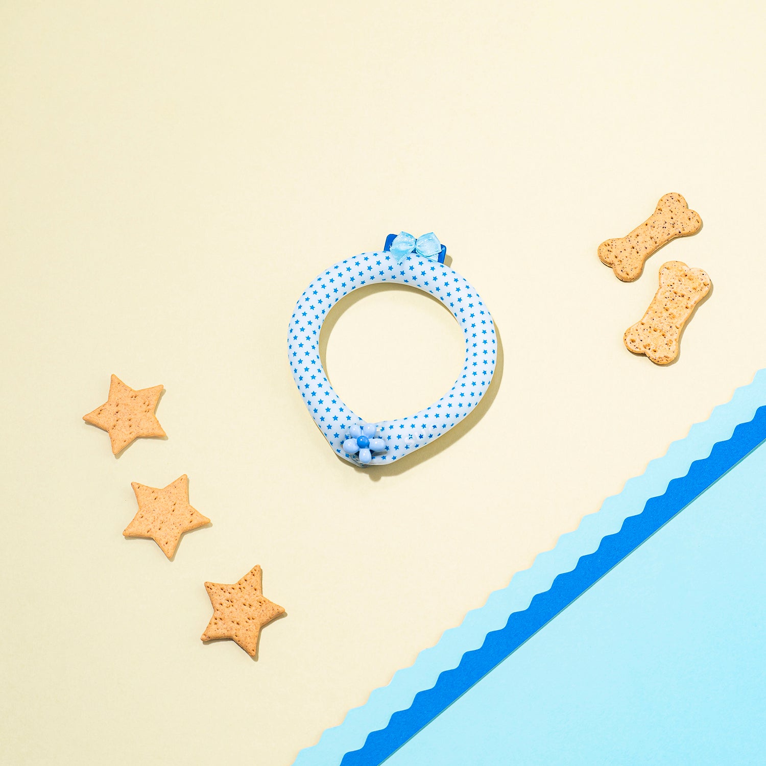 デコレ SUO RING for pets 28°ICE 星柄 ボタン付