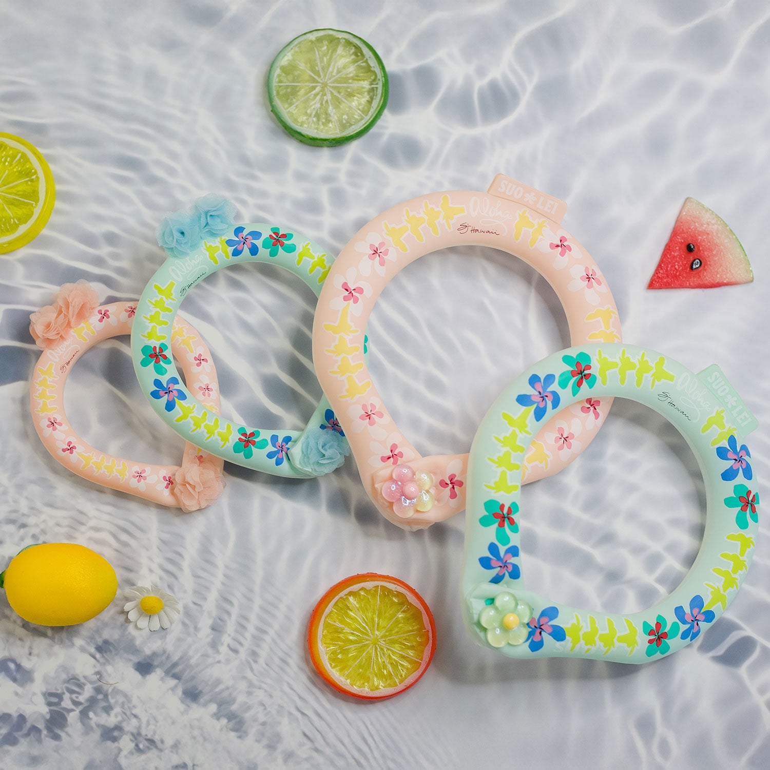 デコレ SUO RING for pets 28°ICE Hawaii ボタン付
