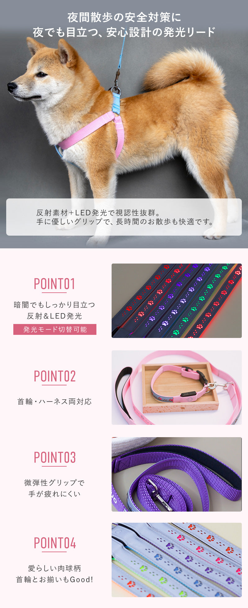 莉犬　ラバー　4点セット SUO LEDライト付きリード RPT-07 | SUO